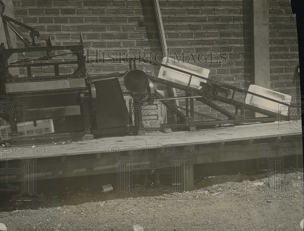 1921 Blocks marked off in Uline ice for a saw machine  - Historic Images