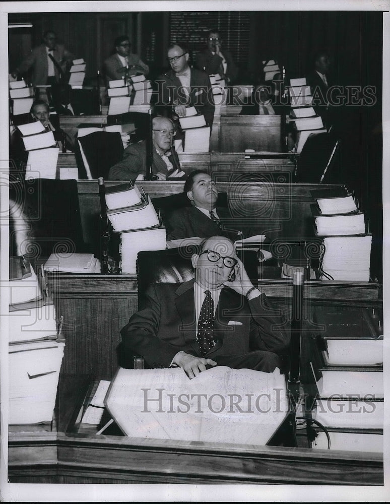 1955 Press Photo Ralph Stephenson Illinois House Of Representatives Filibuster - Historic Images