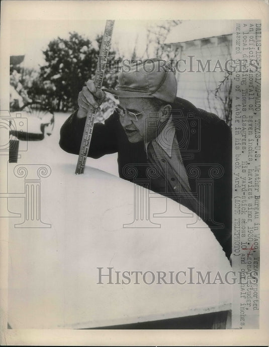 1948 US Weather Bureau Waco Texas Heavy Snowfall  - Historic Images