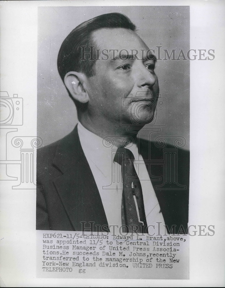 1954 Edward L. Brant, Central Div. mgr of UPI  - Historic Images