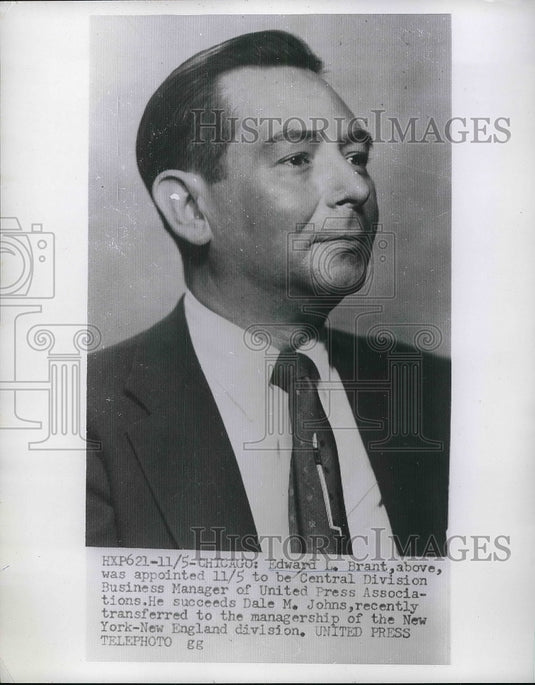 1954 Edward L. Brant, Central Div. mgr of UPI  - Historic Images