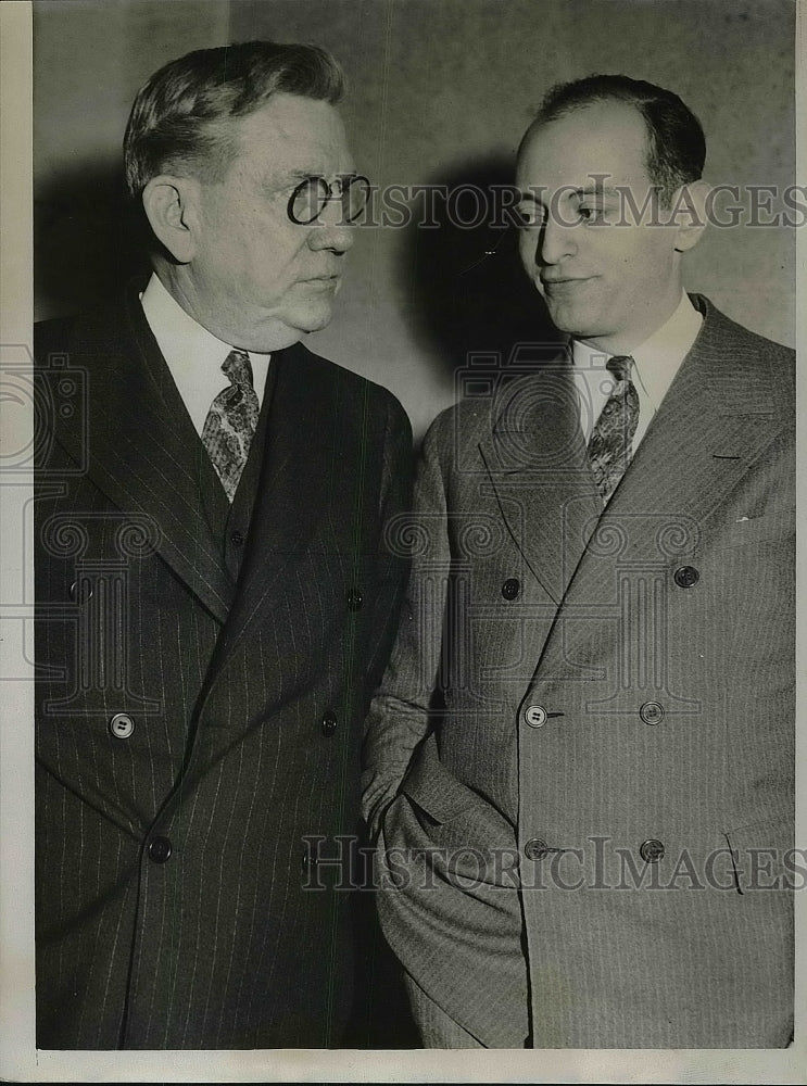 1934 Press Photo Morris Kaplan New York Ben Short Attorney Bomb Conspiracy - Historic Images