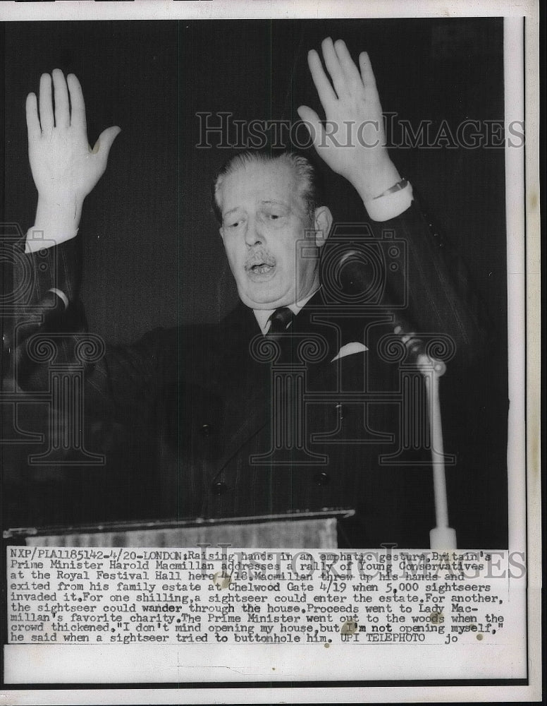 1959 Britain Prime Minister Harold Macmillan Young Conservatives - Historic Images
