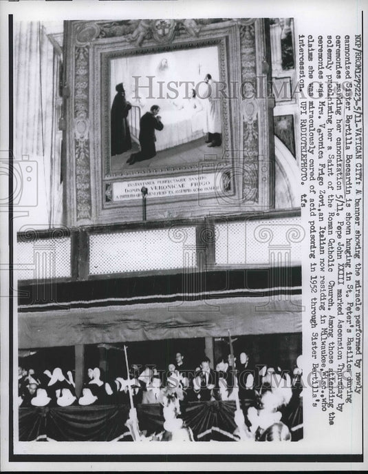 1961 Press Photo Sister Bertilla Boscardin canonized by Pope John XXIII - Historic Images