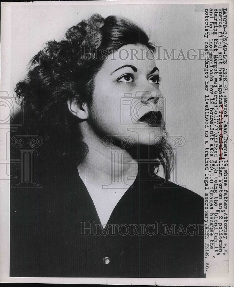 1949 Margot Jean Bumpus Suing Police Chief  - Historic Images