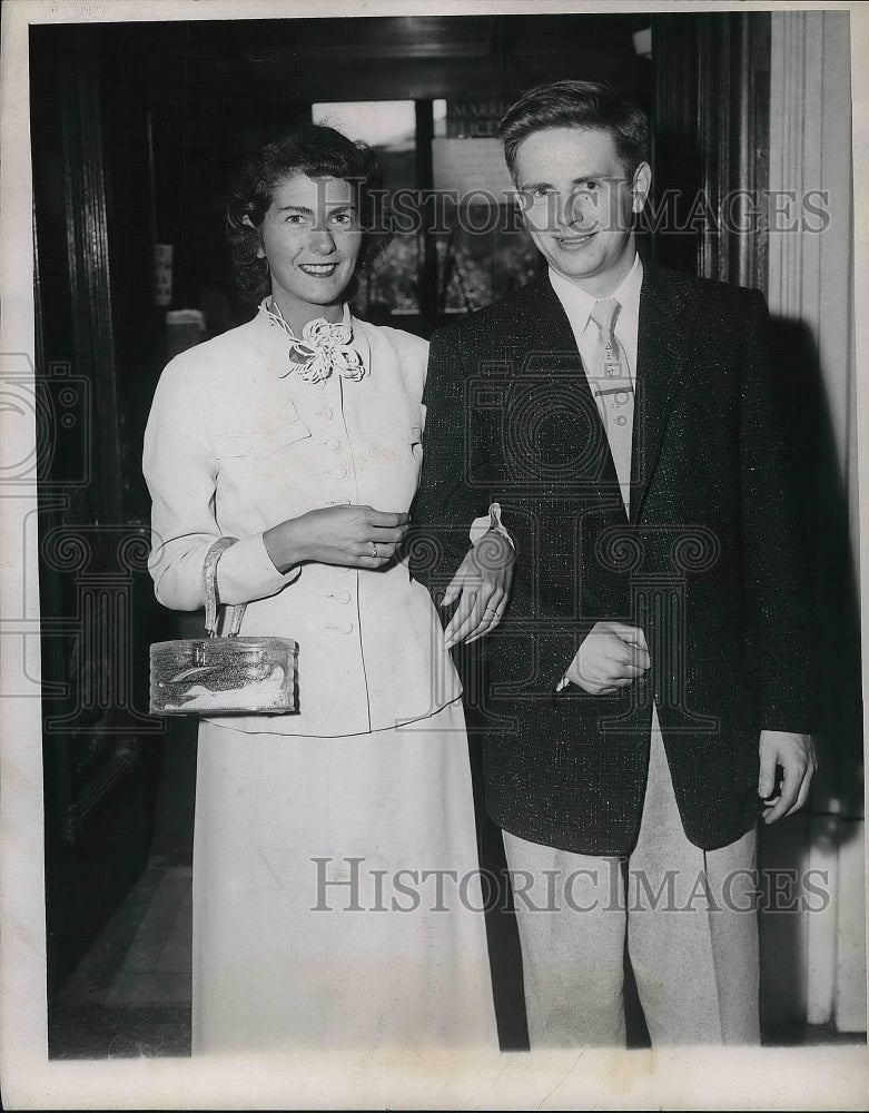 1955 Press Photo Wedding of Socialites Arlene Rice and Howard Davies - nea92213 - Historic Images