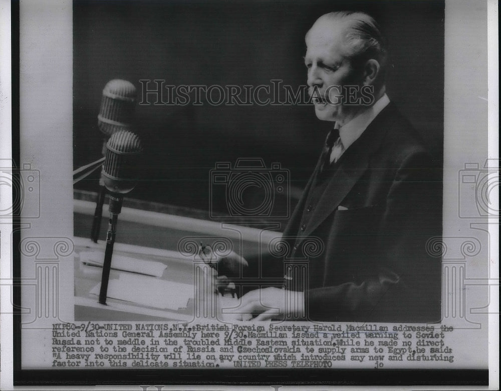 1955 British Foreign Secretary Harold Macmillan Address UN Assembly - Historic Images