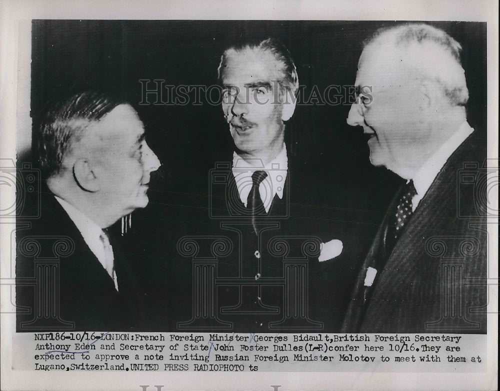 1953 George Bidault, France, Anthony Eden, John Foster Dulles - Historic Images