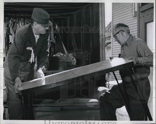 1966 Press Photo Goodwill Charity Store Employees Load Furniture Truck - Historic Images