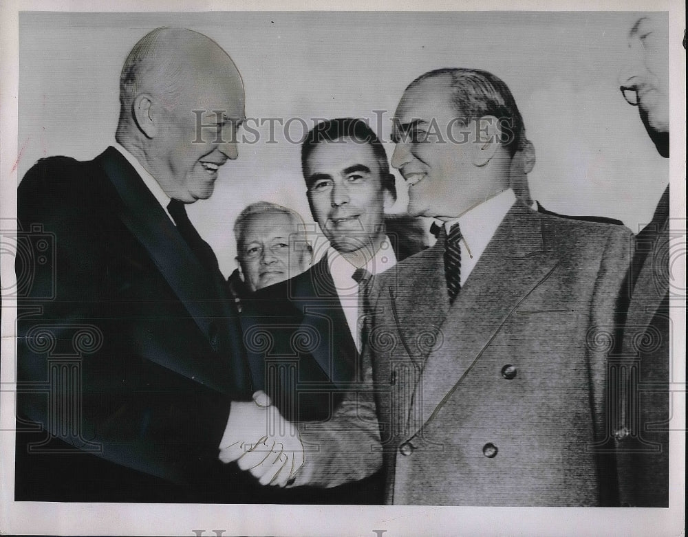 1953 Press Photo Mexican President Adolfo Ruiz Cortines Dwight Eisenhower - Historic Images