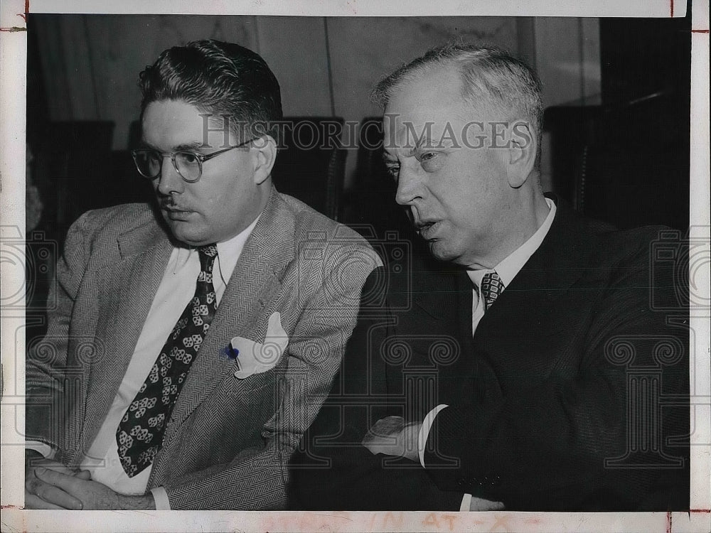 1947 Press Photo Senator Edward Martin Speaks at Senate Steel Hearing - Historic Images