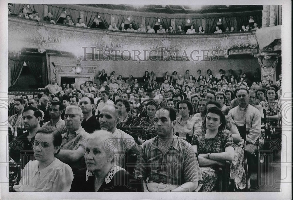 1953 Actors & Personnel of Bolshoi Theater Listen To Speaker-Historic Images