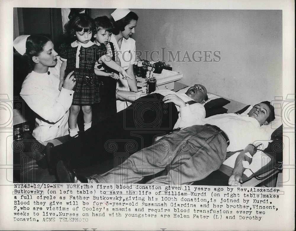 1949 100th Blood Donation Given To Save Life by William Kurdi - Historic Images
