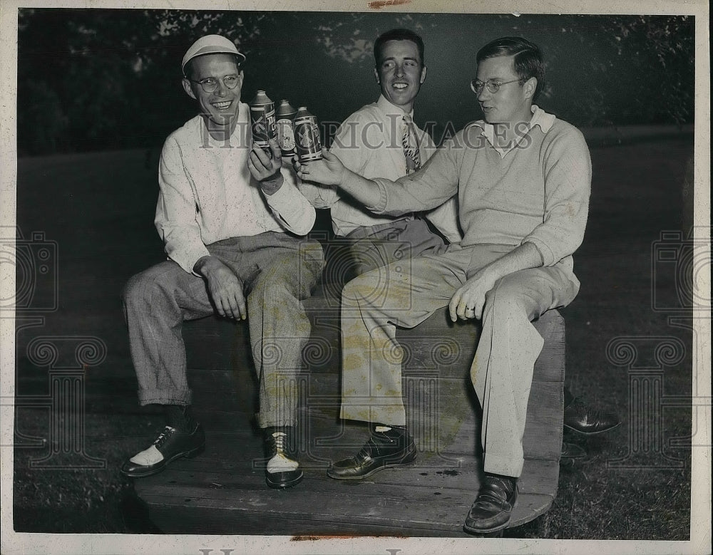 1948 Press Photo Golfers Walter McCain, Joe Thacker &amp; Harold Paddock Jr.-Historic Images
