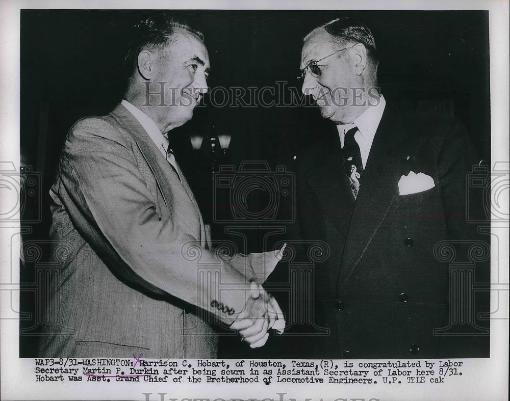 1953 Secretary of Labor Martin P Durkin  - Historic Images