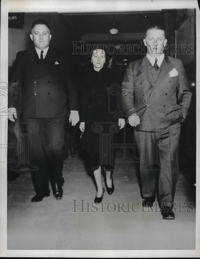 1938 Mary Griffin, Det Chief Munshower at murder trial of WF Bowers - Historic Images