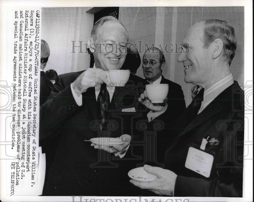 1970 US Secretary of State William P. Rogers, Mitchell Sharp, Canada - Historic Images