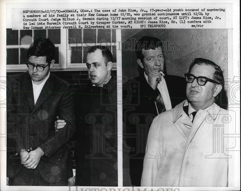1970 James Rice, Jr and Sr, Jerrall Silverberg, John Rice, Jr Case - Historic Images