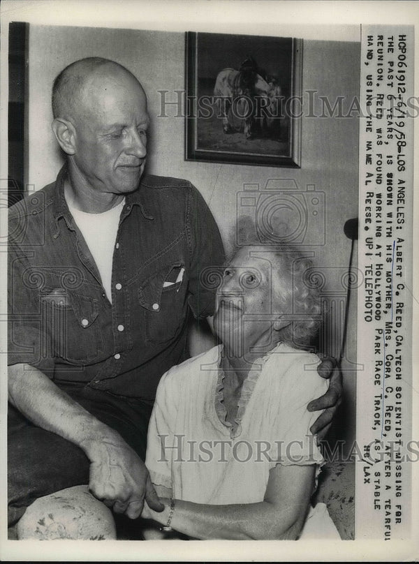 1958 Caltech Scientist Albert Reed With Mother After Disappearance ...