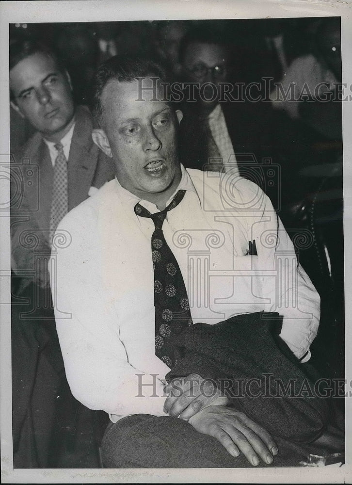 1938 Elmer Lohman Night Club Operator Testifies Senate Probe Hearing - Historic Images
