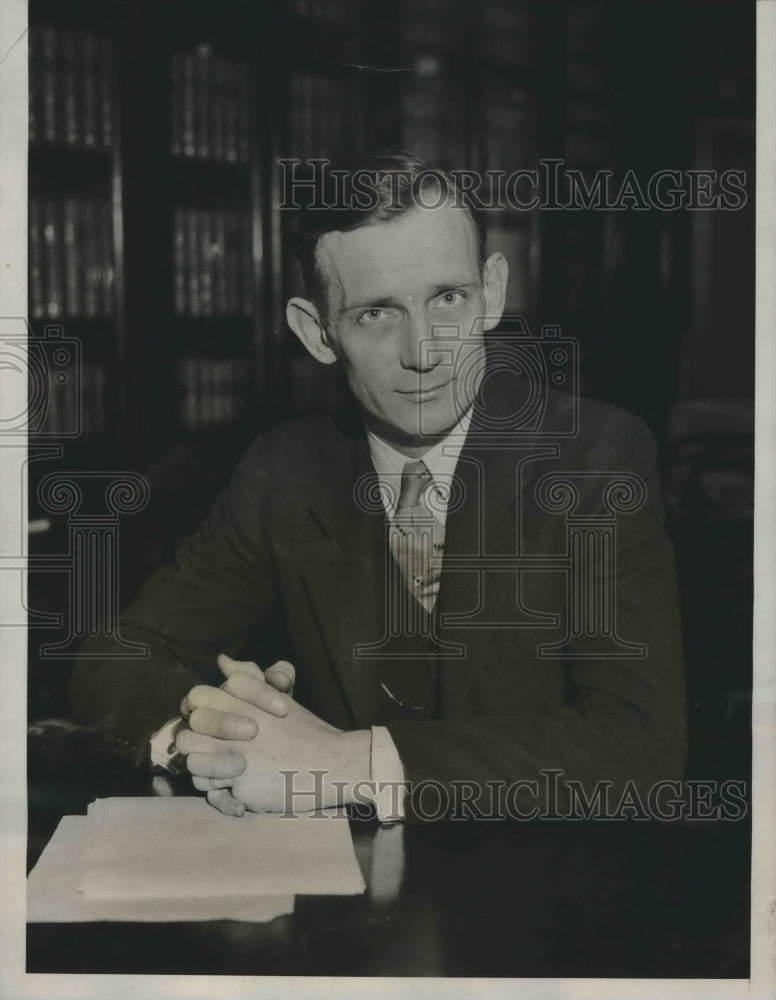 1931 Press Photo Gordon Huff Testifies Before Senate Campaign Funds Committee - Historic Images