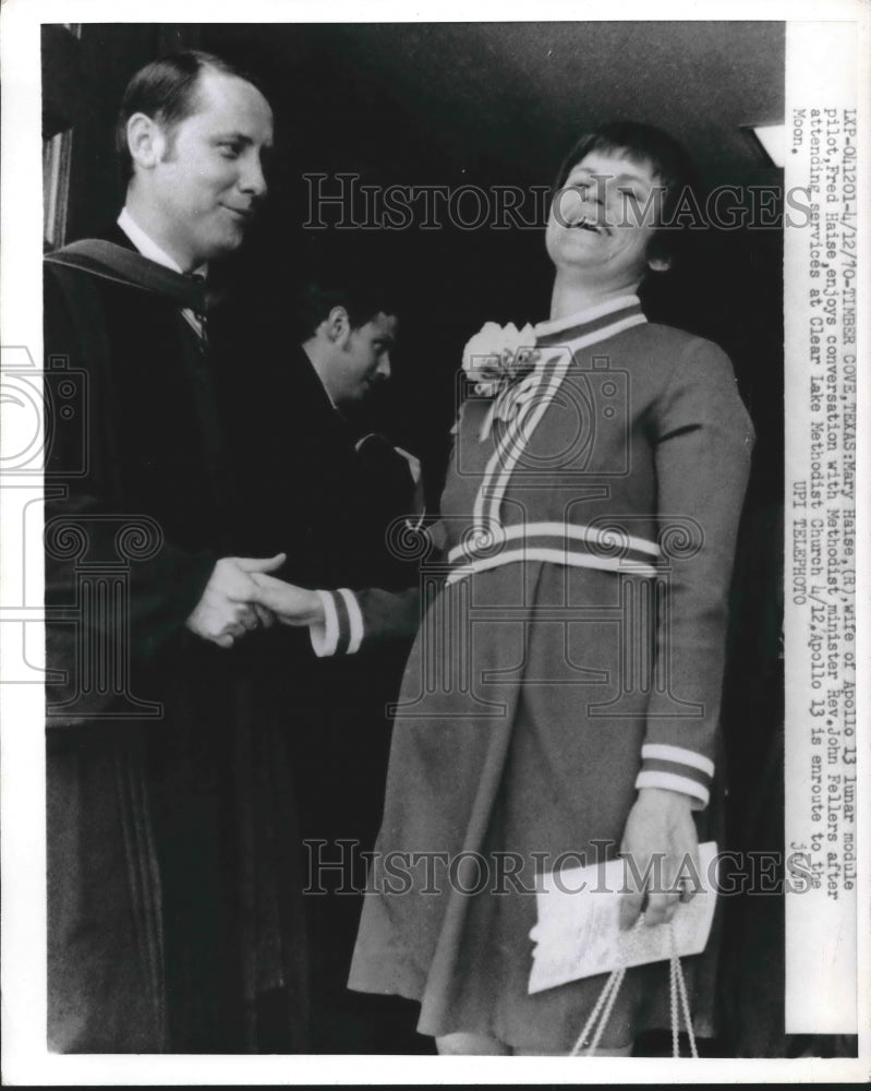 1970 Mary Haise Wife of Fred Haise, Apollo 13 Pilot After Church - Historic Images