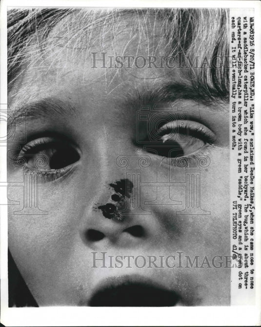 1971 DeeDee Heikes Age 5 Saddleback Caterpillar Bowie Maryland - Historic Images