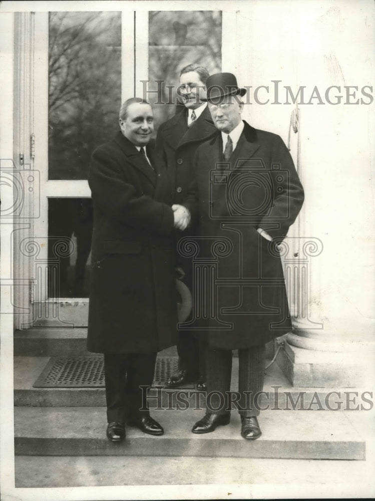 1932 Press Photo Ogden Mills Secretary Of Treasury Attending Cabinet Meeting-Historic Images