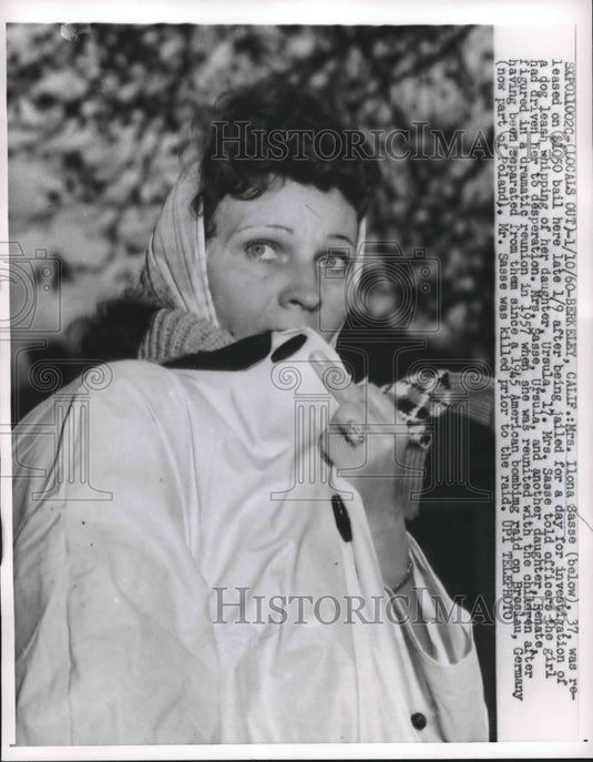 1960 Ilona Sasse released on bail after being jailed for whipping - Historic Images