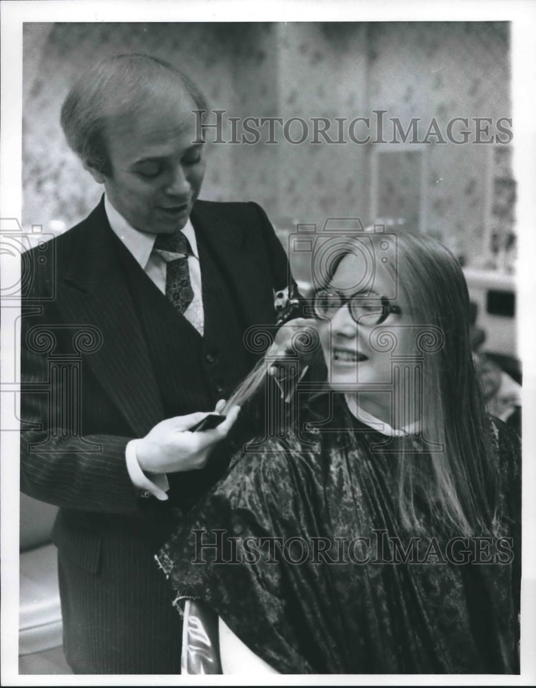 1978 Press Photo Hairstylist Richard Sherman and Holly Babcock. - nea93302 - Historic Images