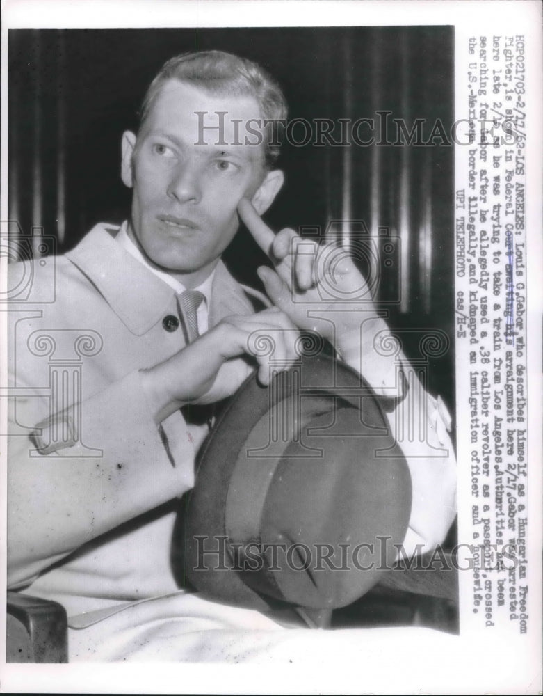 1962 Press Photo Louis G. Gabor as a Hungarian Freedom Fighter shown in Federal - Historic Images