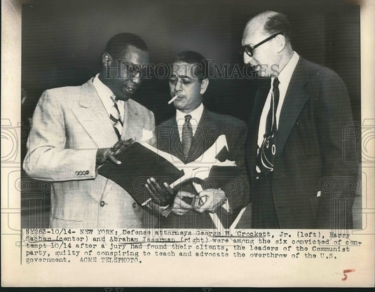1949 Three Defense Atty for Communist party overthrow U.S. Gov't. - Historic Images