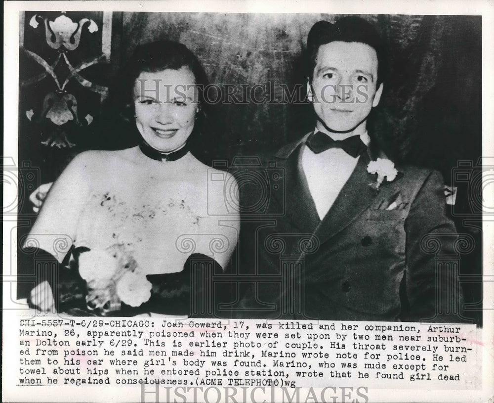 1949 Joan Coward killed and Poisoned her companion Arthur Marino. - Historic Images