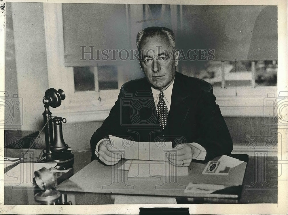 1936 Press Photo Capt.William G.Carter , Chief of New Jersey Police. - nea93410 - Historic Images