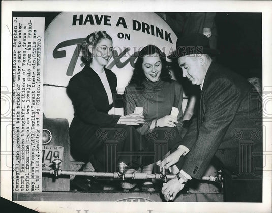 1950 New York Water Commissioner Stephen Carney Water Truck Texas - Historic Images