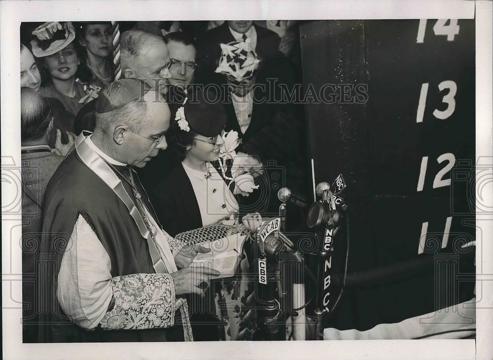 1941 Rev. John F. O'Hara blessed the Rio de Janeiro Liner. - Historic Images