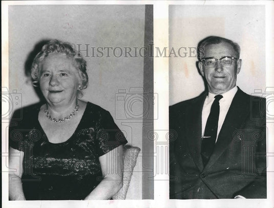 1962 Mr. and Mrs. Fred Meyers celebrating their golden anniversary. - Historic Images
