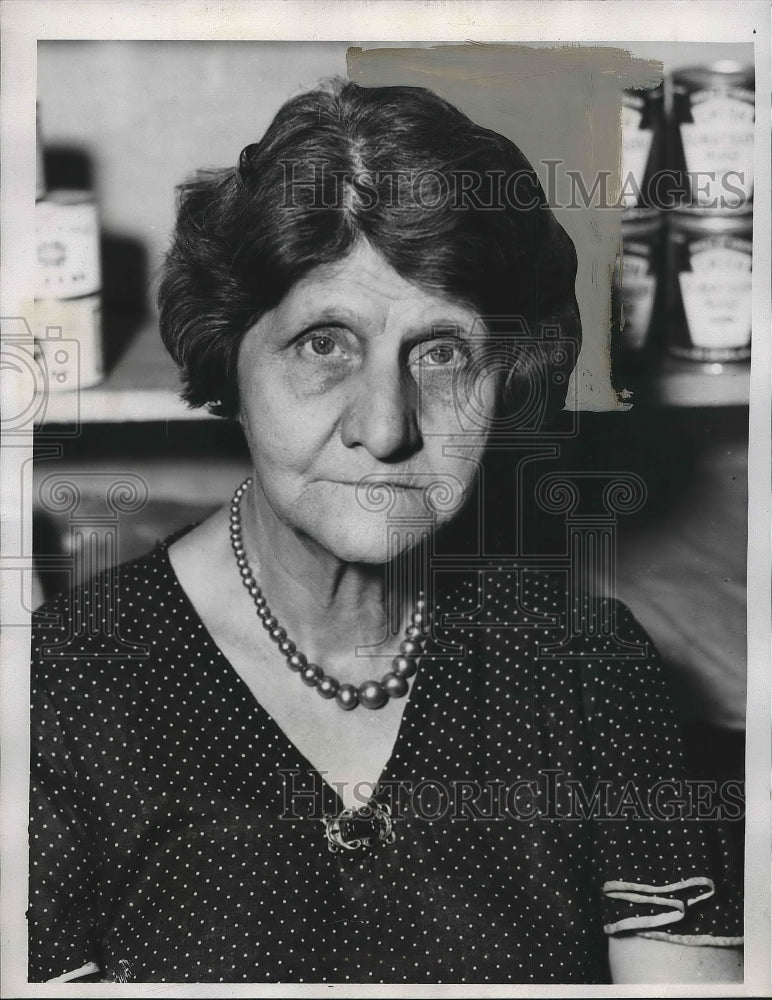 1934 Press Photo Mrs. Della Grunwader wife of Harry Grrunwader shot in Hold up. - Historic Images