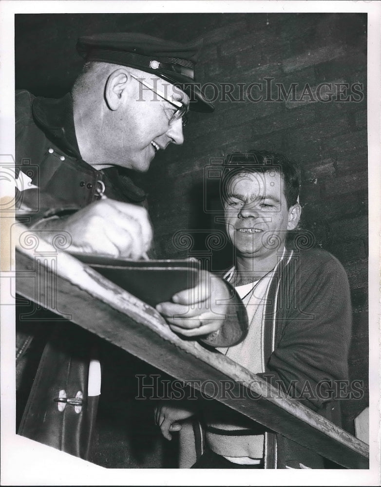 1962 Fireman Joseph Shinsky &amp; Tex Clary at his home  - Historic Images