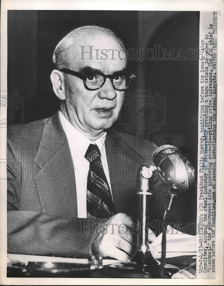 1952 CIO president Philip Murray  - Historic Images
