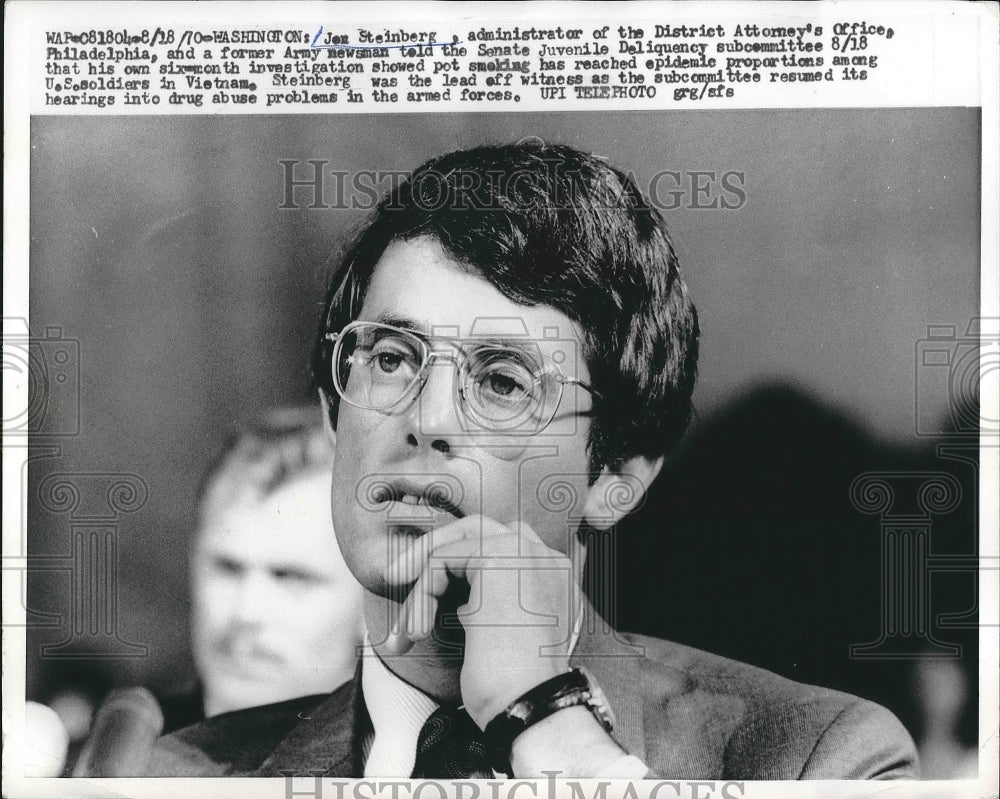 1970 Press Photo Jon Steinberg, Administrator of the District Attorney&#39;s Office - Historic Images