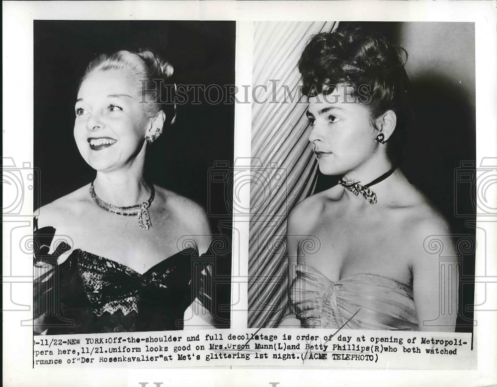 1949 Press Photo Betty Phillips Urson Munn Metropolitan Opera - Historic Images