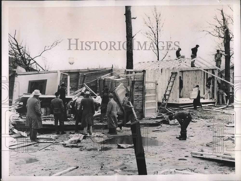 1938 Aftermath after twister hit Rodessa, Texas  - Historic Images