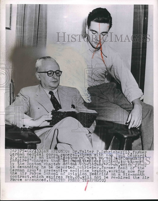 1952 Press Photo Dr. Walter P. Schrieber, German Medical Corps, Paul Gebhardt - Historic Images