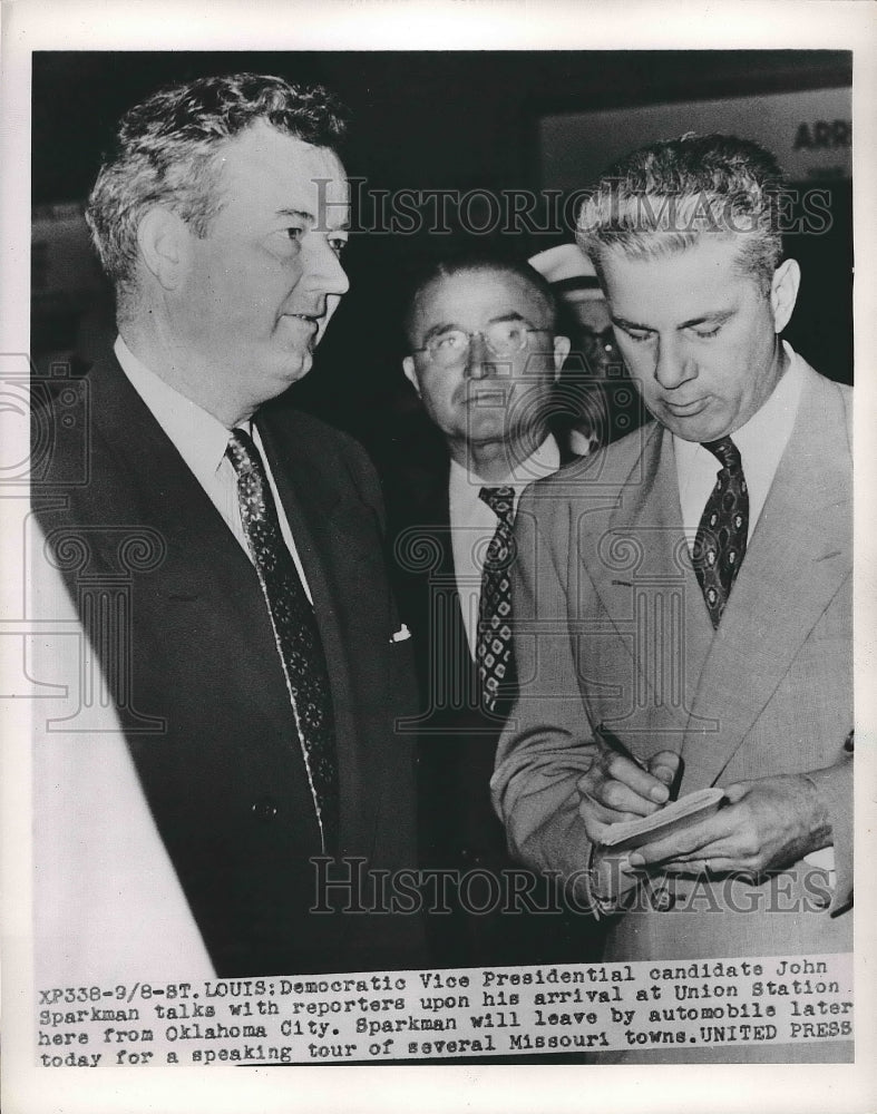 Press Photo John Sparkman, Democratic Vice Presidential Candidate - Historic Images