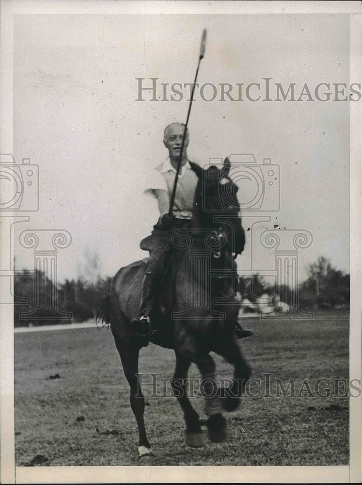 1935 William Schiff New York Polo Player Flamingo Polo Club Miami - Historic Images