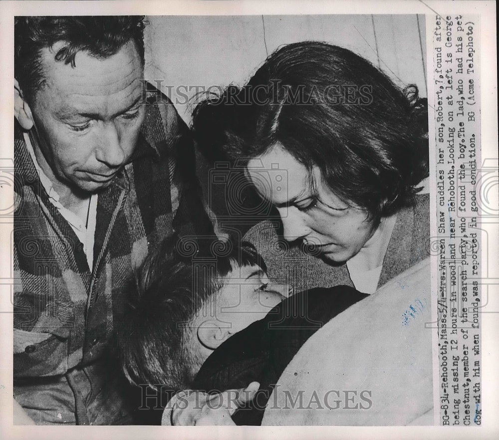 1951 Press Photo Mrs Warren Shaw Robert Missing Child Rehoboth Massachusetts - Historic Images