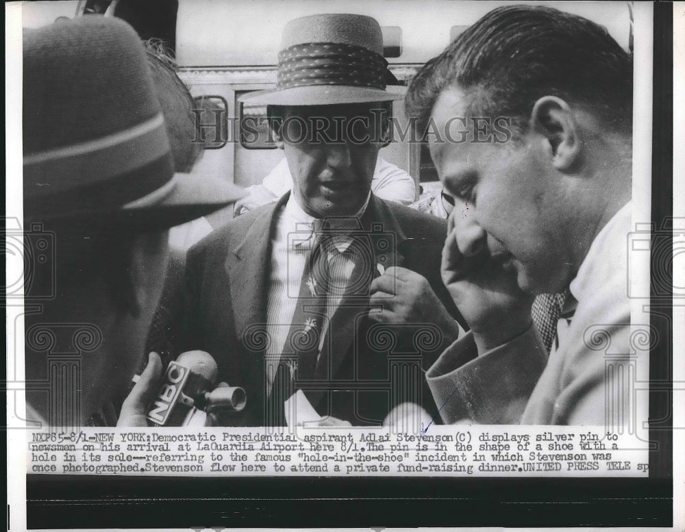 1956 Democrat Convention Adlai Stevenson LaGuardia Airport - Historic Images