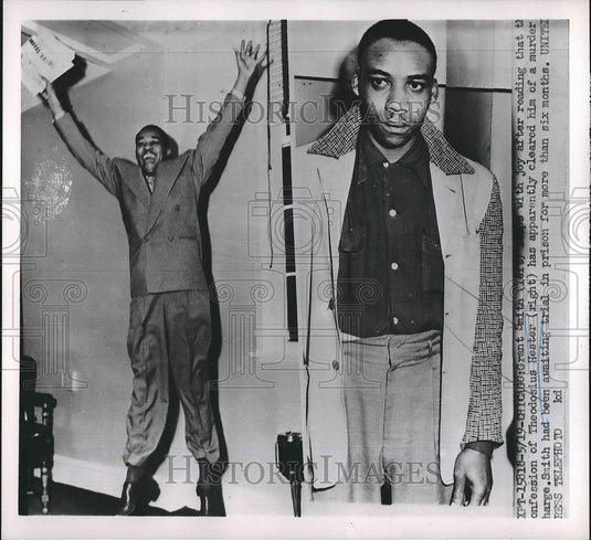 1952 Press Photo Grant Smith Reads Confession of T. Hester Which Clears Smith - Historic Images