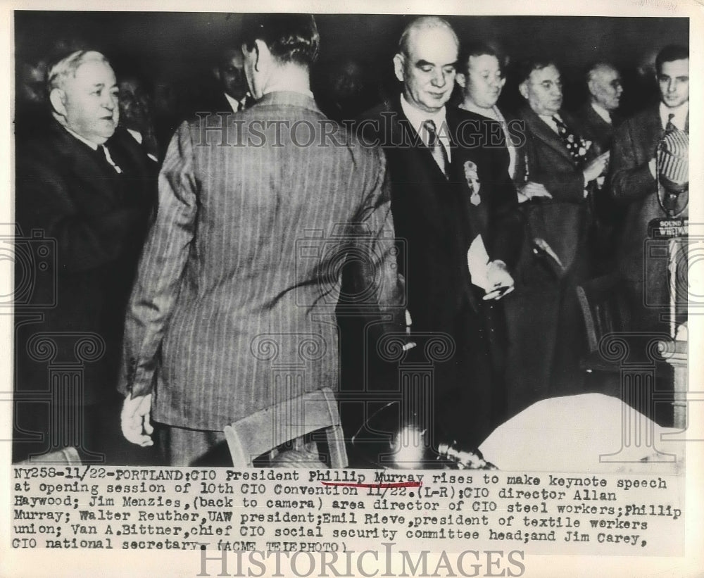 1948 Press Photo Phillip Murray President CIO Steel Worker Emil Rieve Union - Historic Images